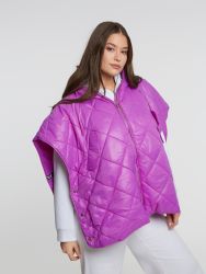 Quilted short-sleeve cape jacket