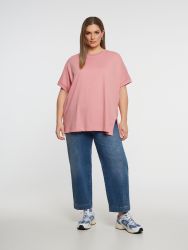 Relaxed fit cotton t-shirt with split hem