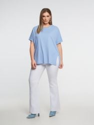Relaxed fit cotton t-shirt with split hem