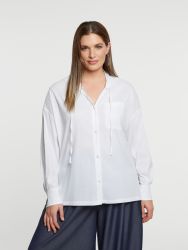 Relaxed hooded cotton shirt