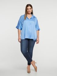 Satin short-sleeve shirt
