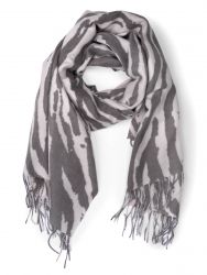 Zebra print fringed scarf