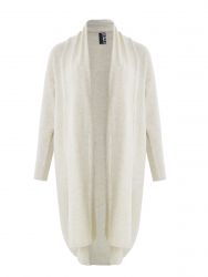 Shawl collar longline knit cardigan