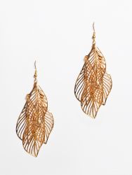 Geometric leaf hollow earrings