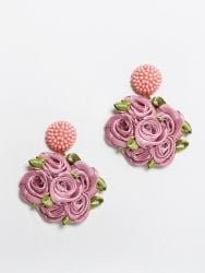 Rosette bloom earrings