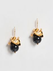 Elegant floral & bead drop earrings