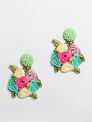 Rosette bloom earrings