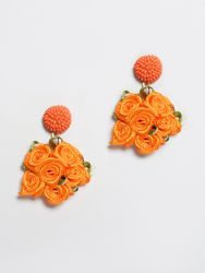 Rosette bloom earrings