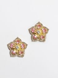 Floral crystal earrings