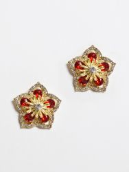 Floral crystal earrings