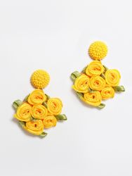 Rosette bloom earrings