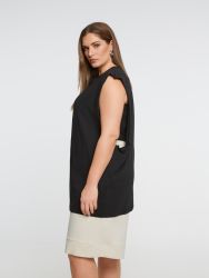 Sleeveless basic cotton tunic top
