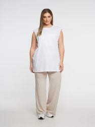Sleeveless basic cotton tunic top