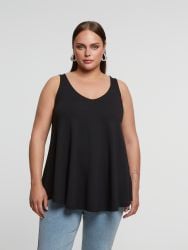Viscose curve hem V top