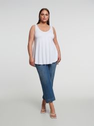 Viscose curve hem V top