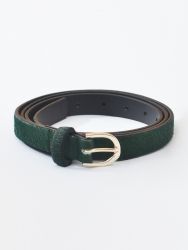 Forest green pony skin belt