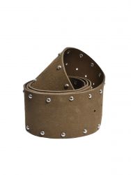 Suede leather studded belt