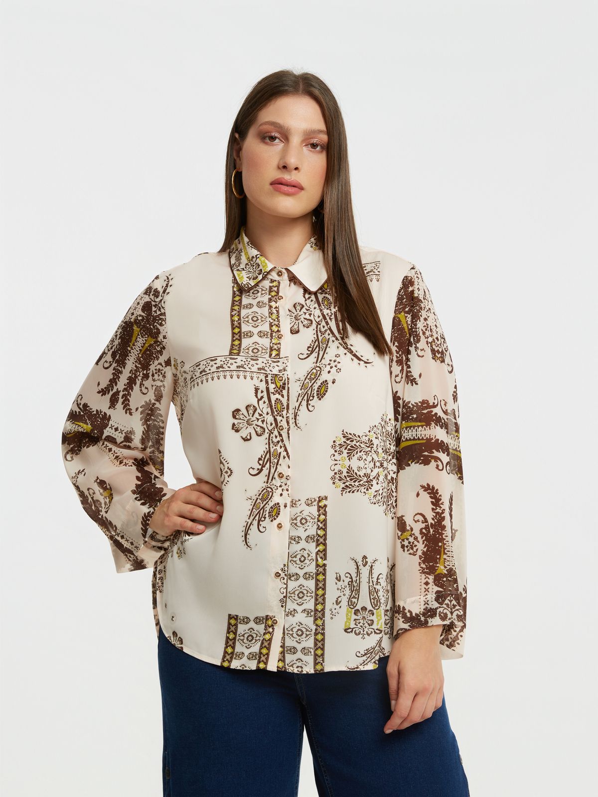 Πουκάμισο eco-chic με paisley σχέδιο