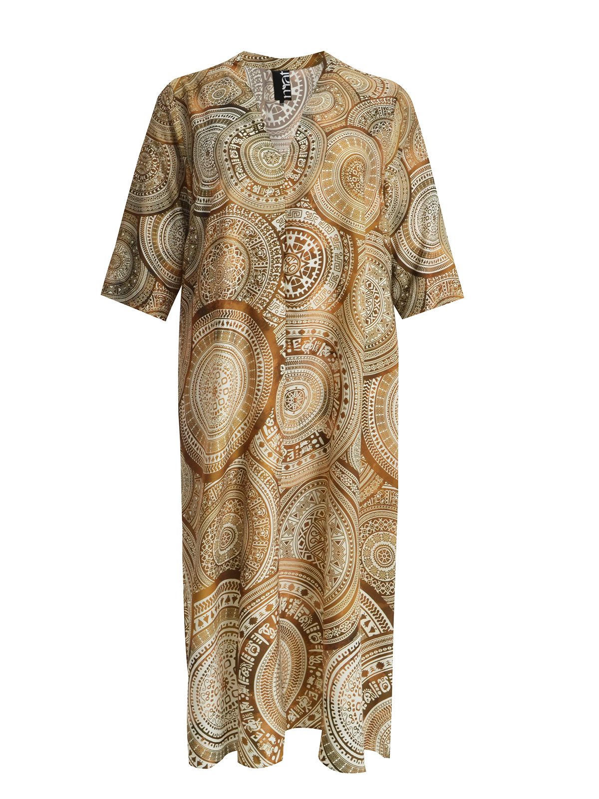 Printed V-neck maxi dress