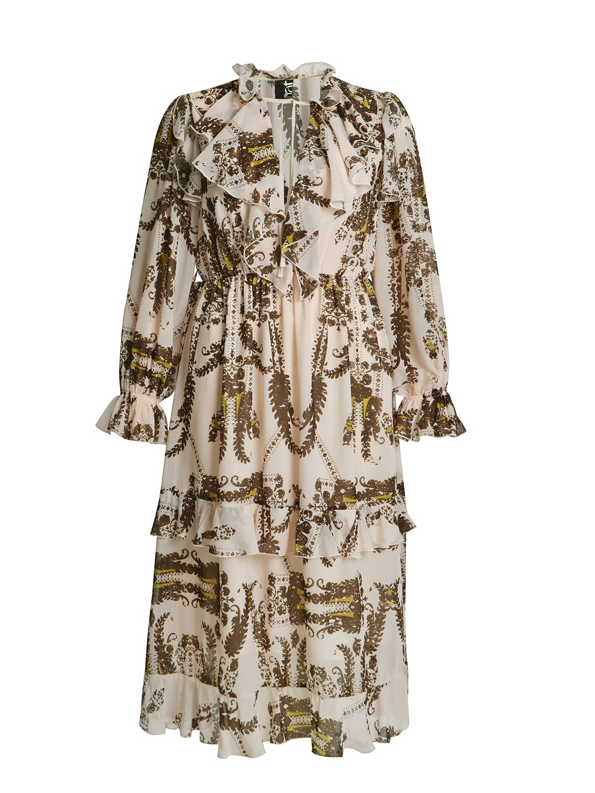 Ruffle midi dress in paisley print