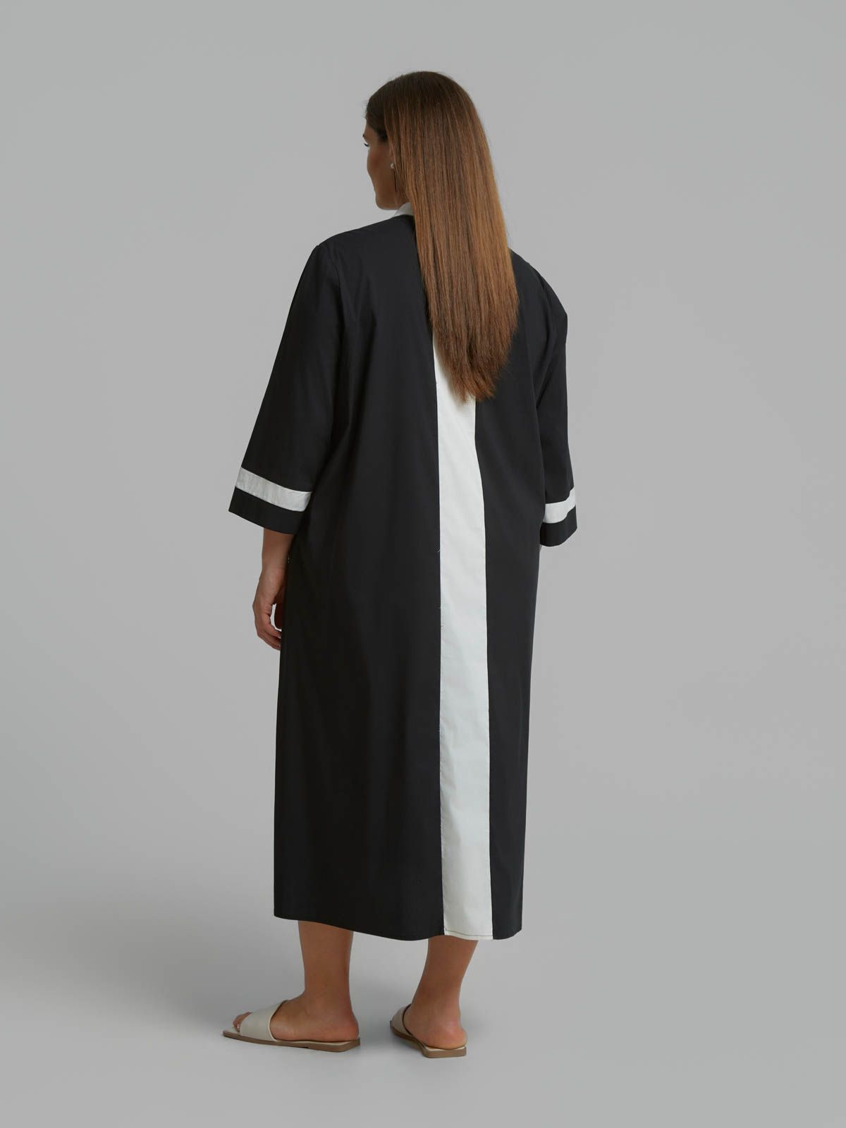 Abstract-print midi dress
