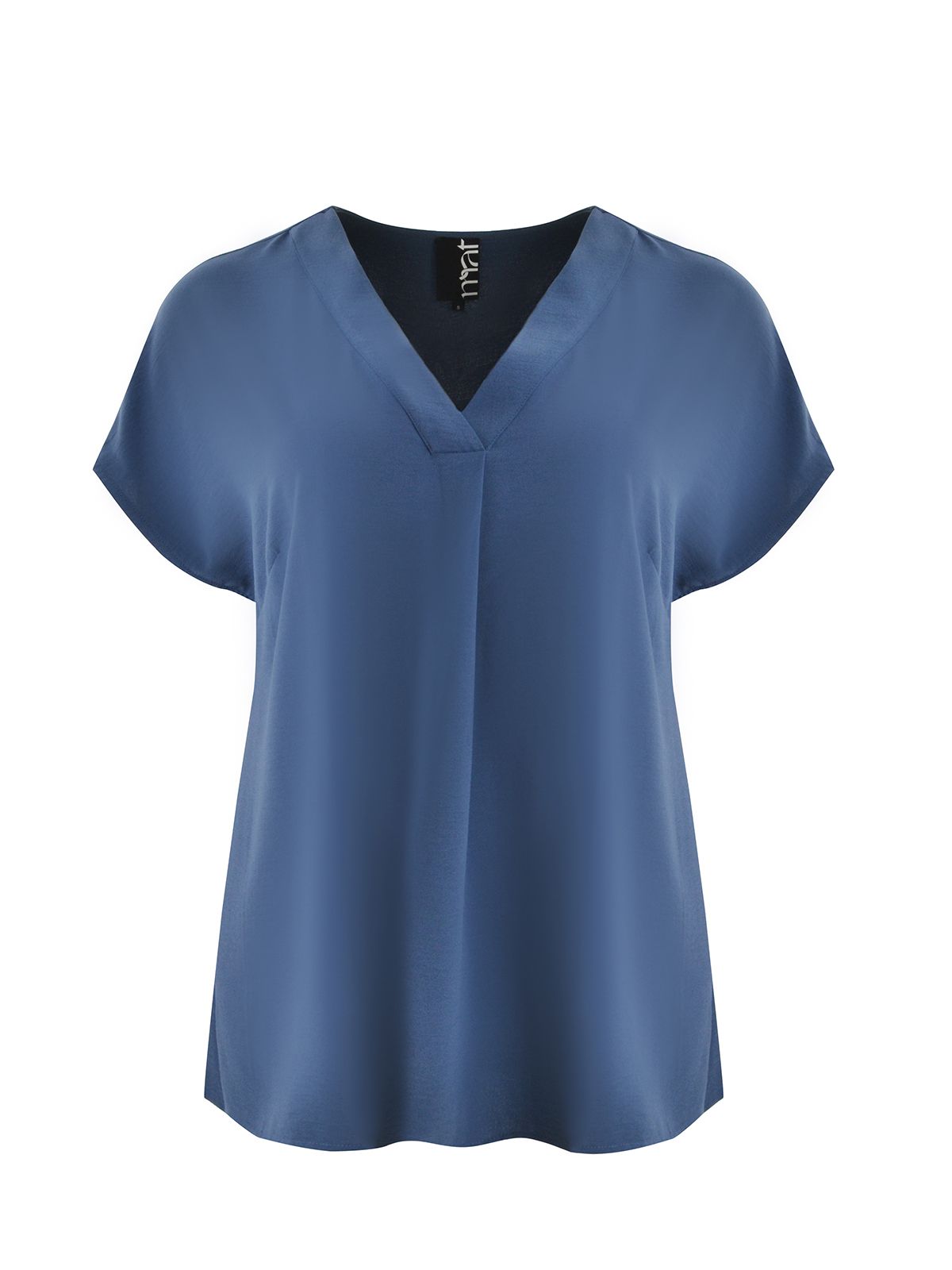 Airwashed crepe essential V-neck blouse with front pleat