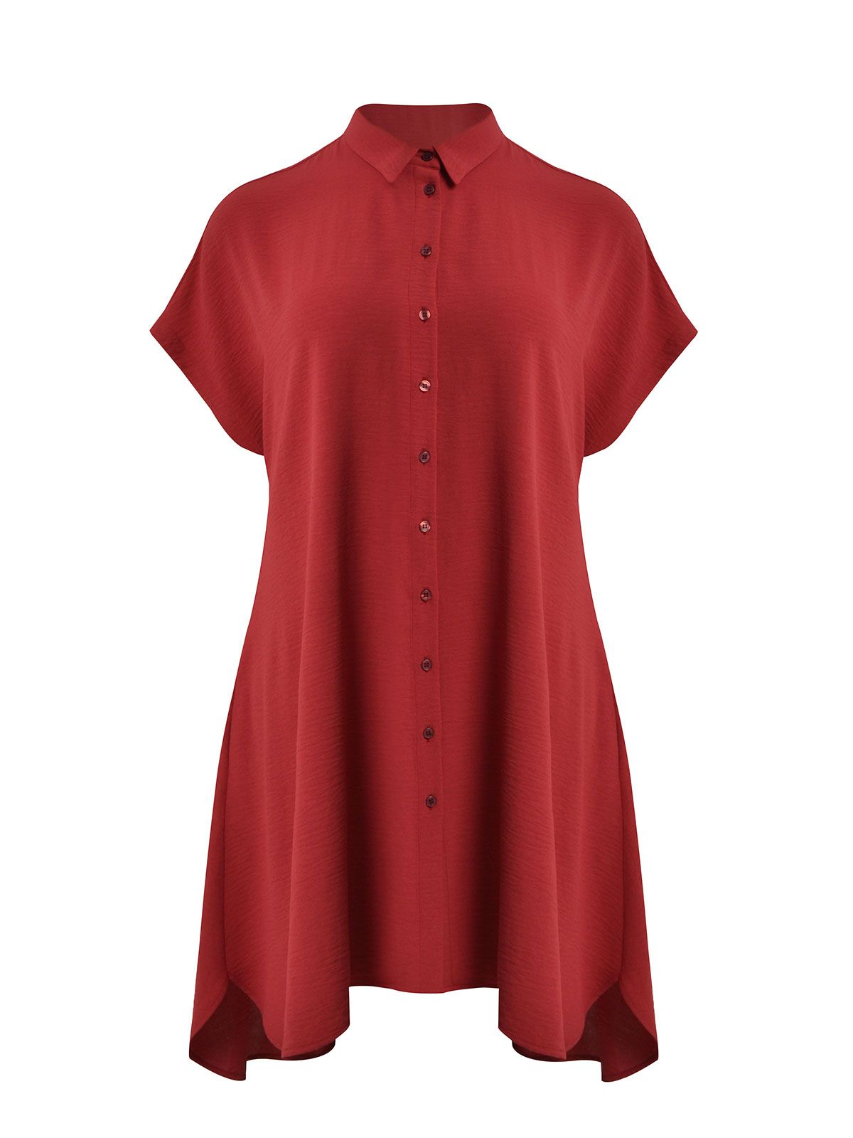 Airwashed crepe midi shirt-dress