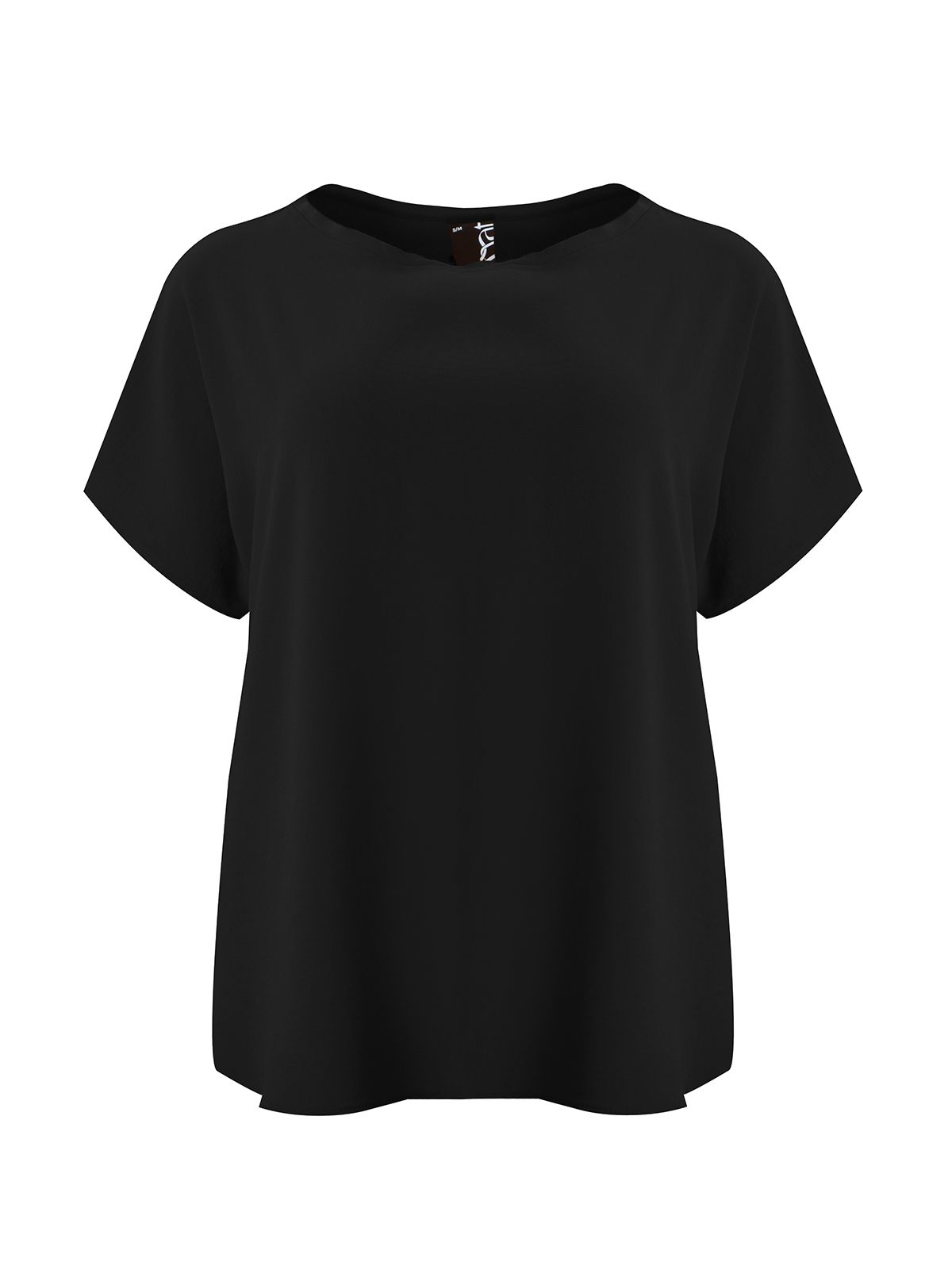 Airwashed crepe round-neck top