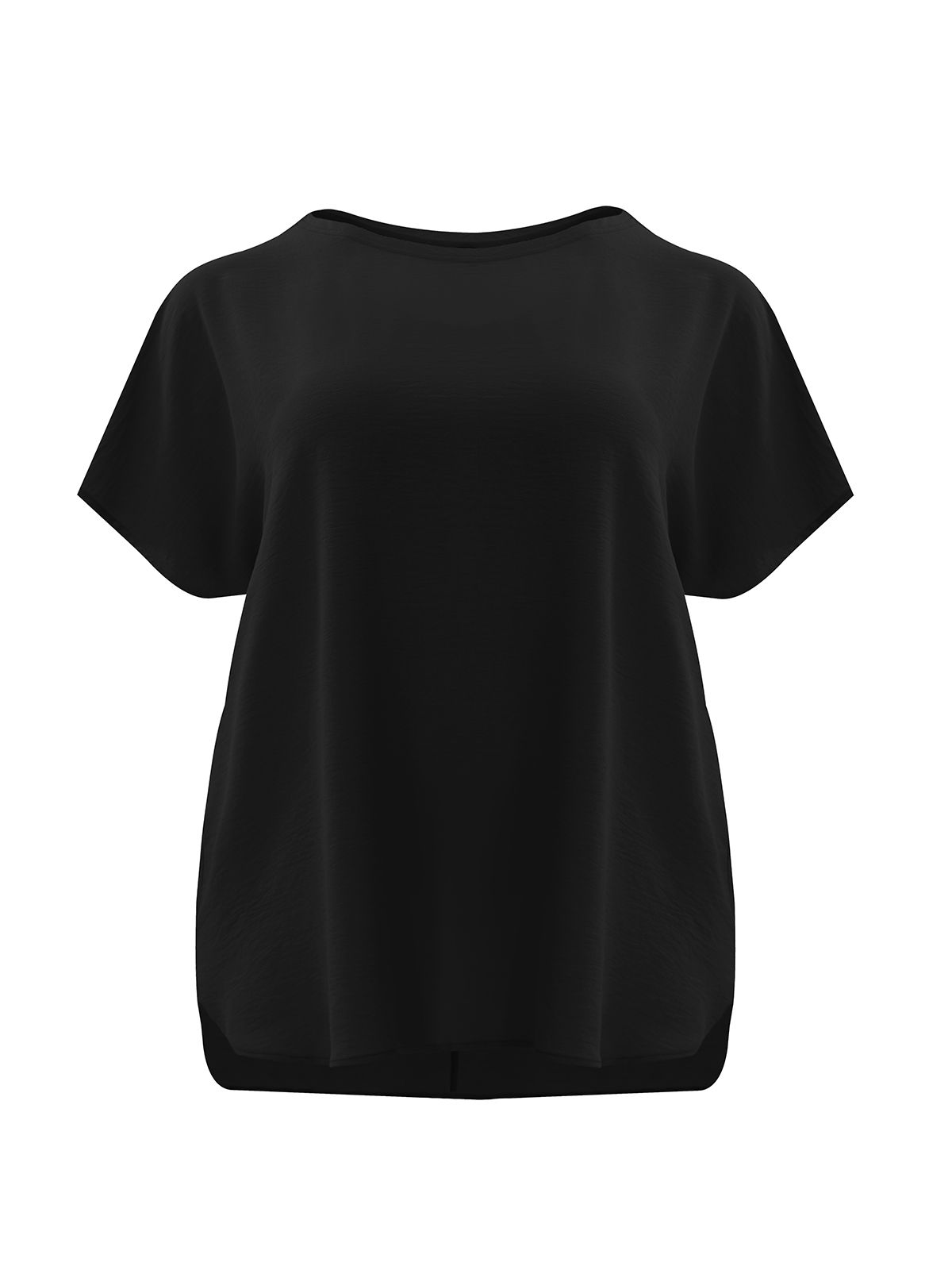 Airwashed crepe short-sleeve top