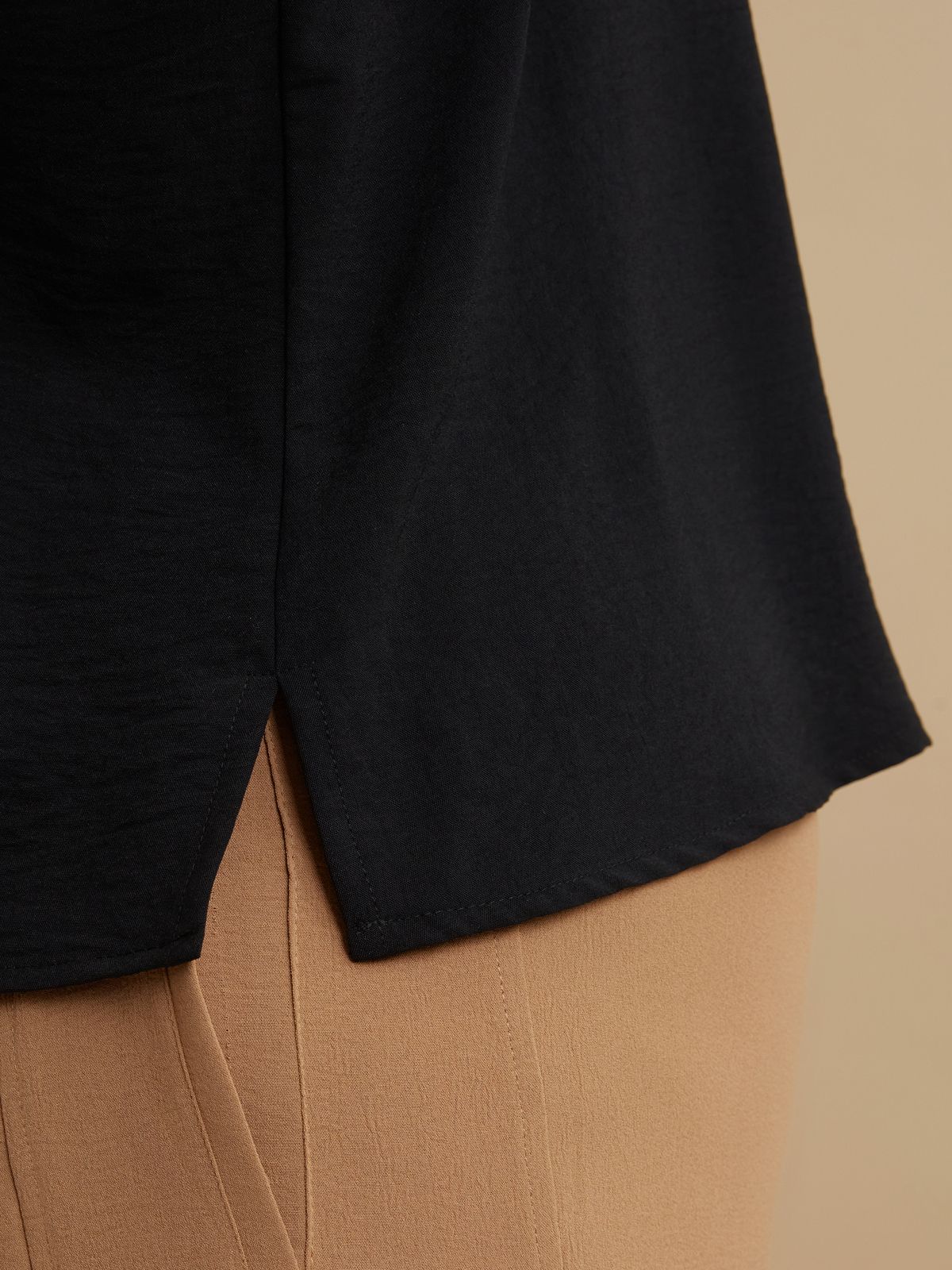 Airwashed crepe short-sleeve top