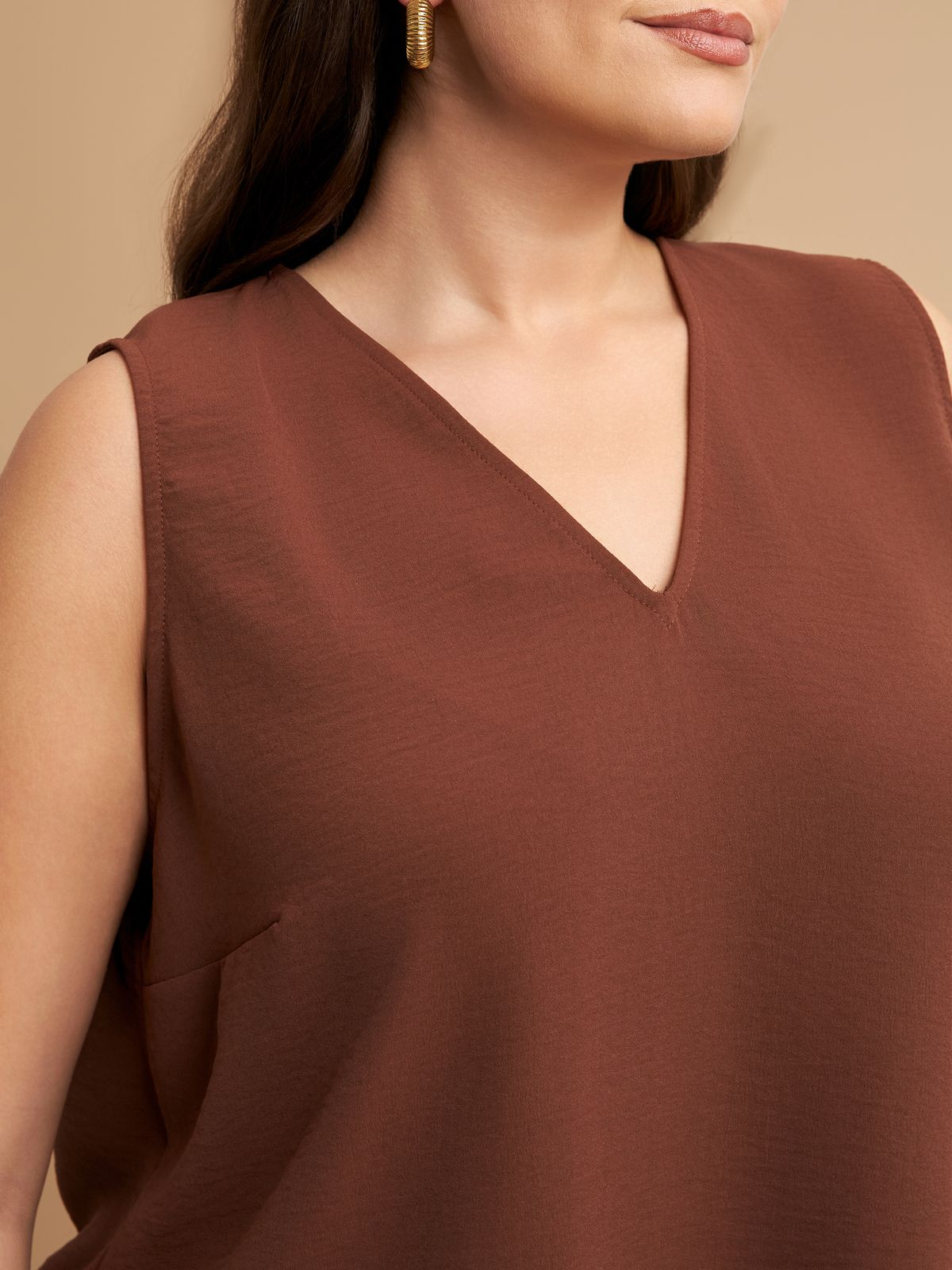 Airwashed crepe sleeveless top