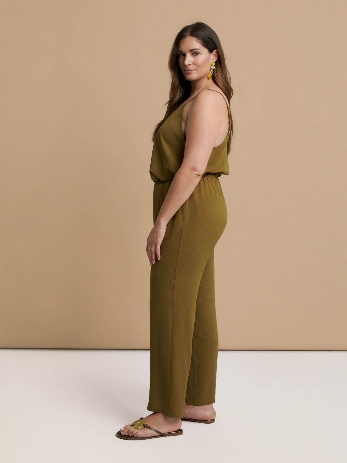Airwashed crepe tapered-leg trousers
