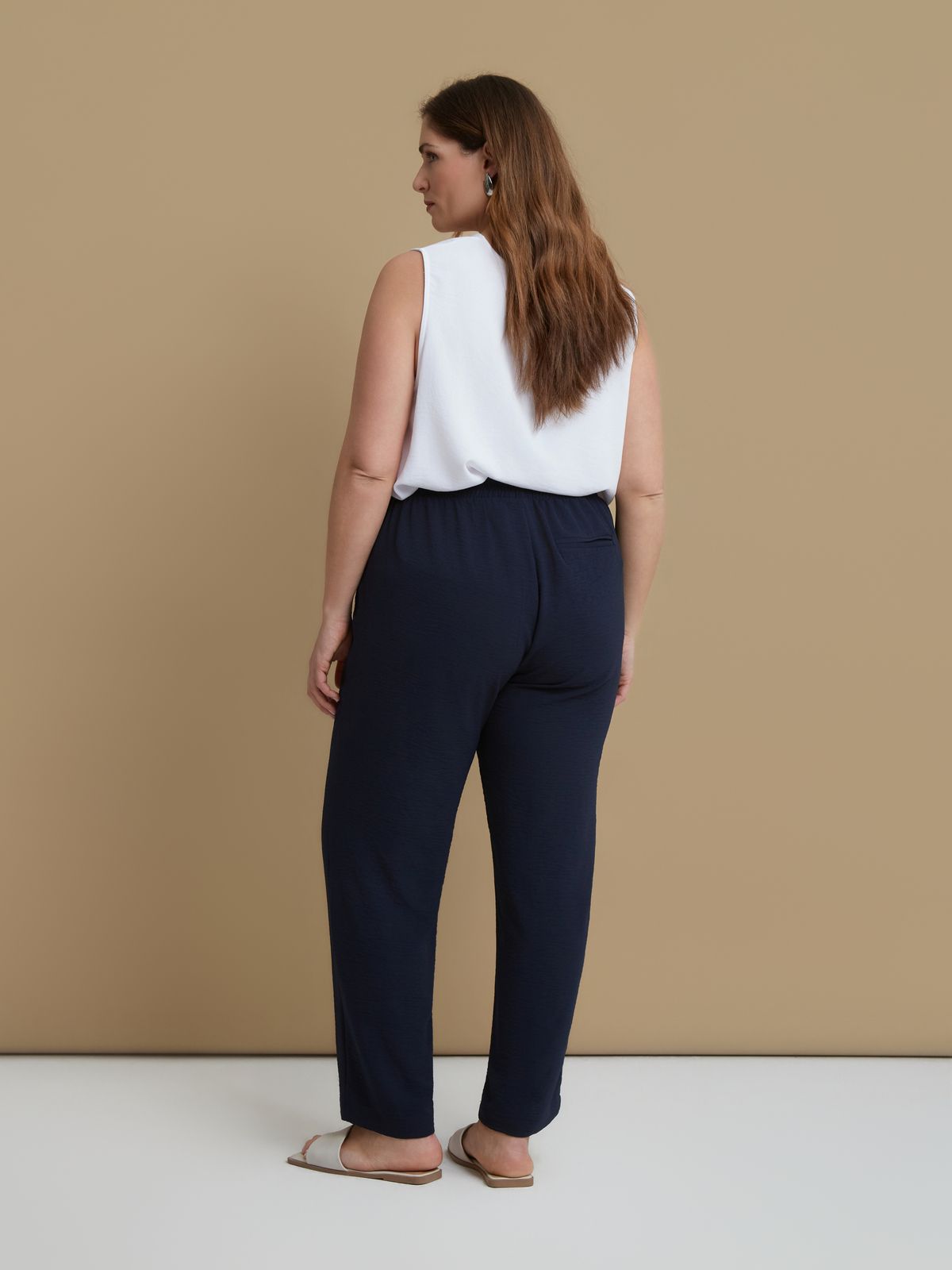 Airwashed crepe tapered-leg trousers