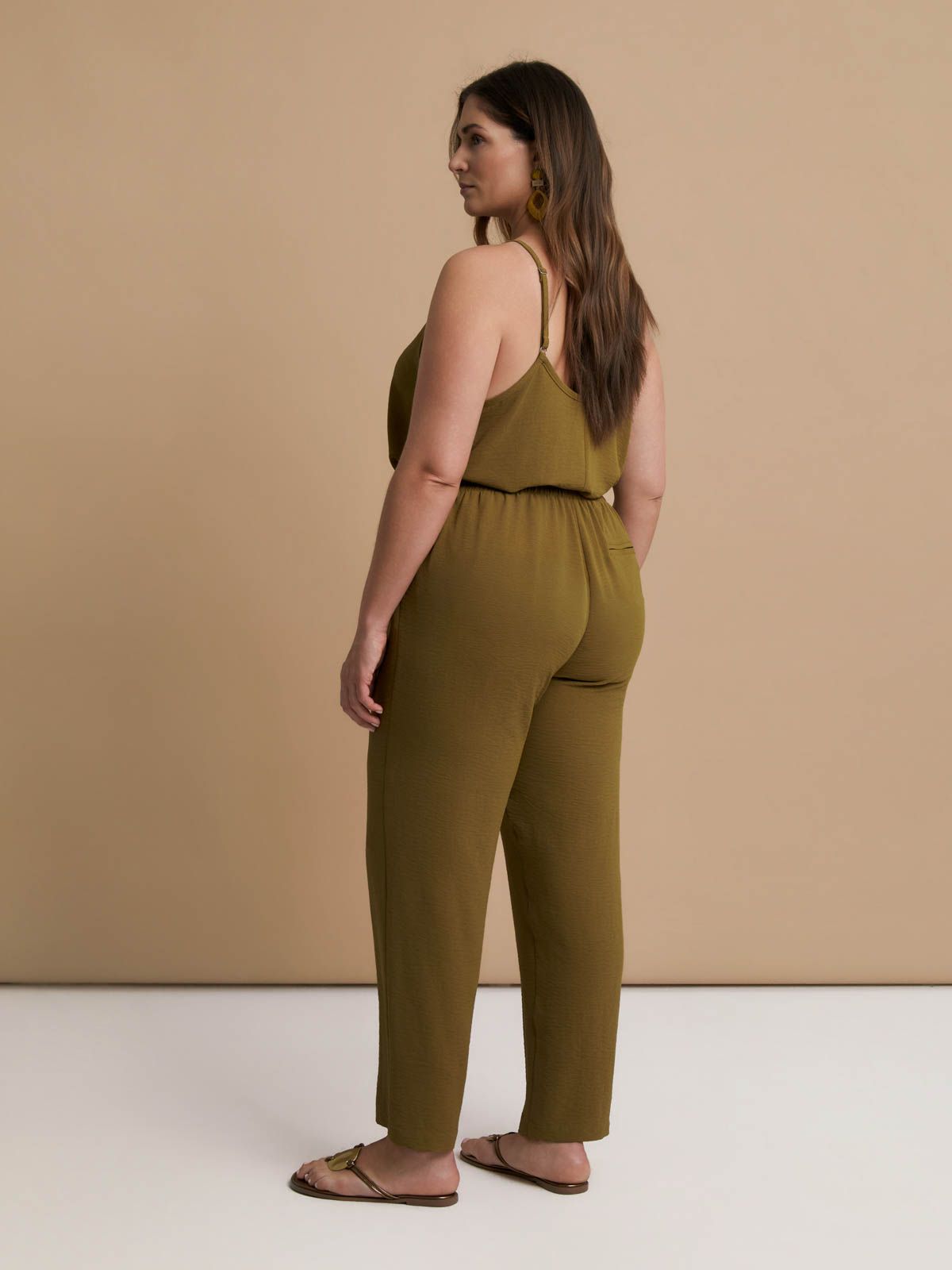 Airwashed crepe tapered-leg trousers
