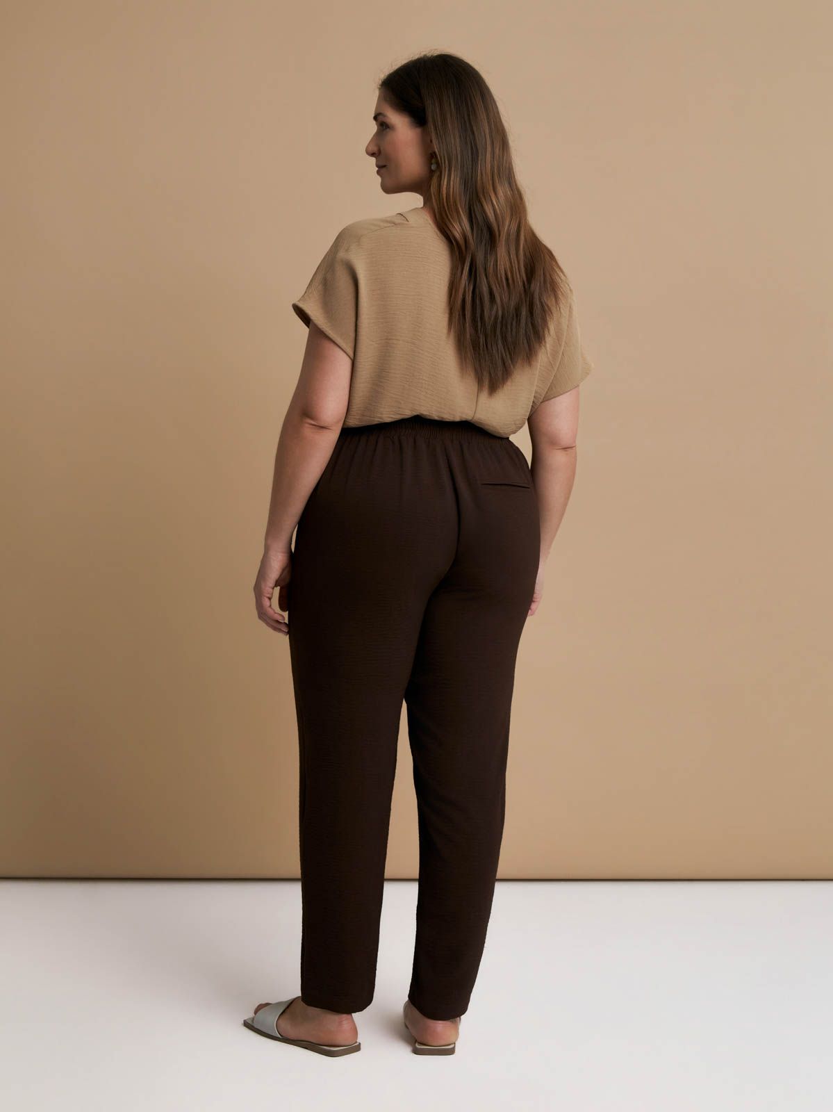 Airwashed crepe tapered-leg trousers