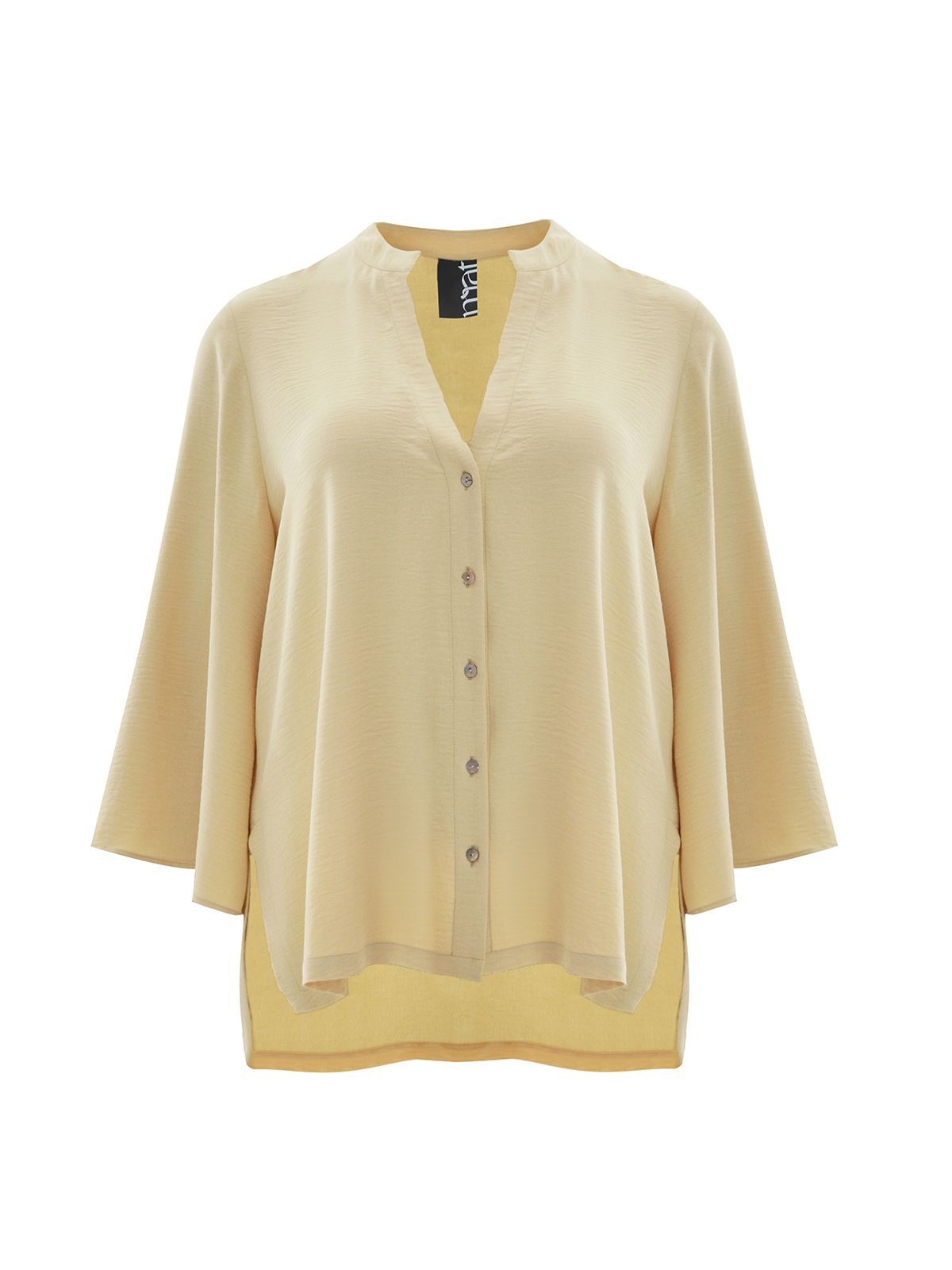 Airwashed crepe V-neck shirt