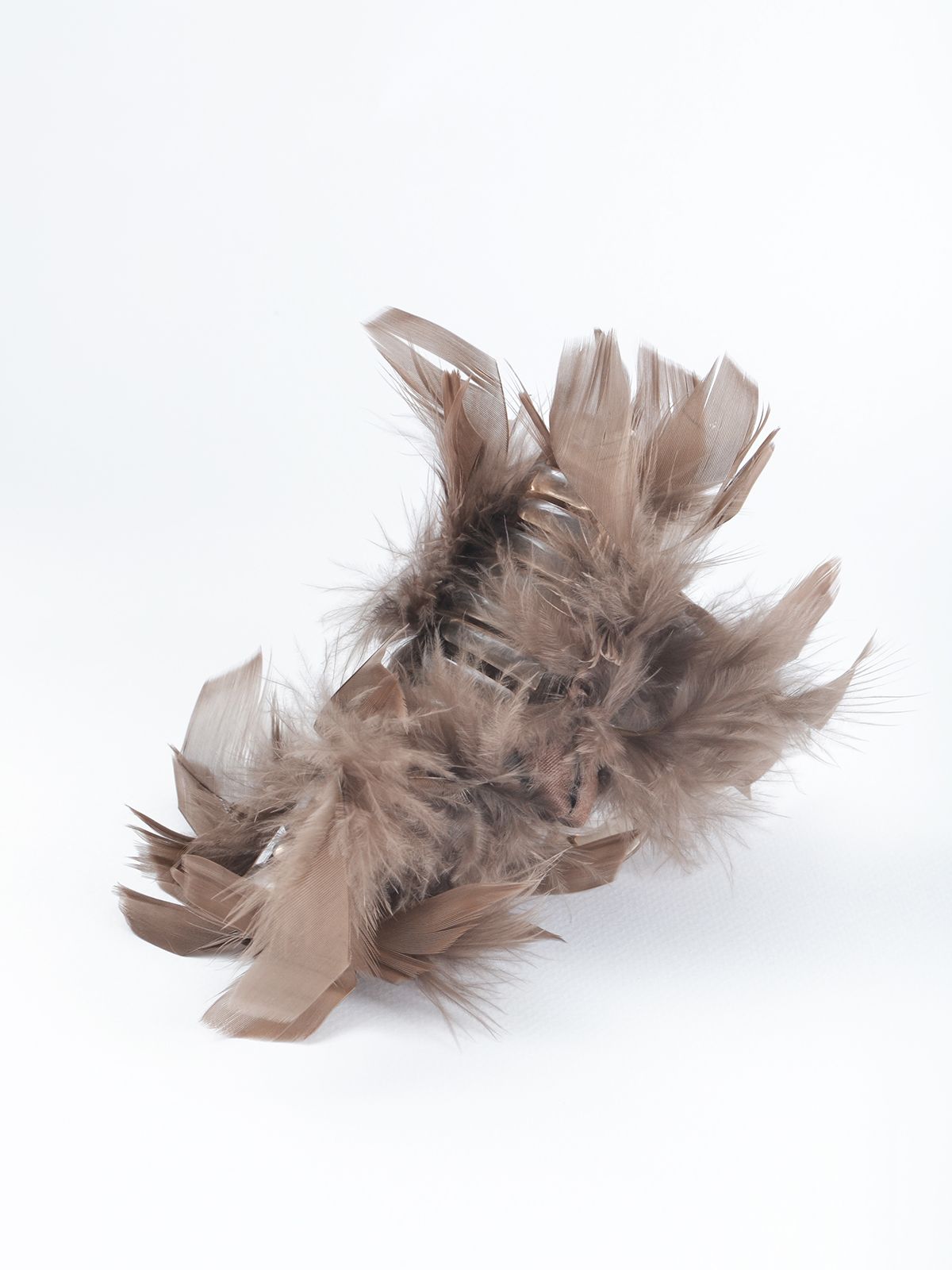 Brown feather hair claw