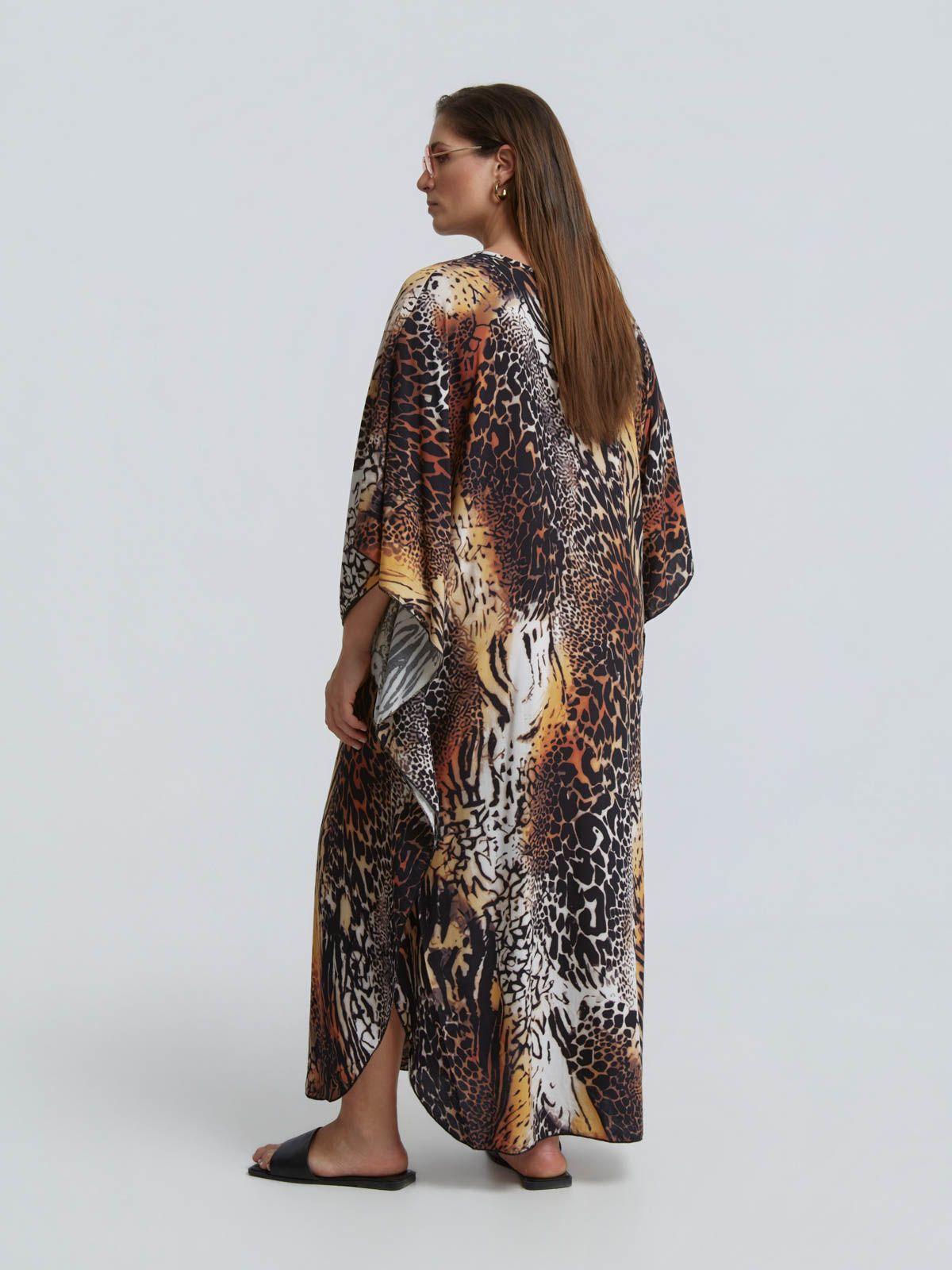 Animal print kaftan dress