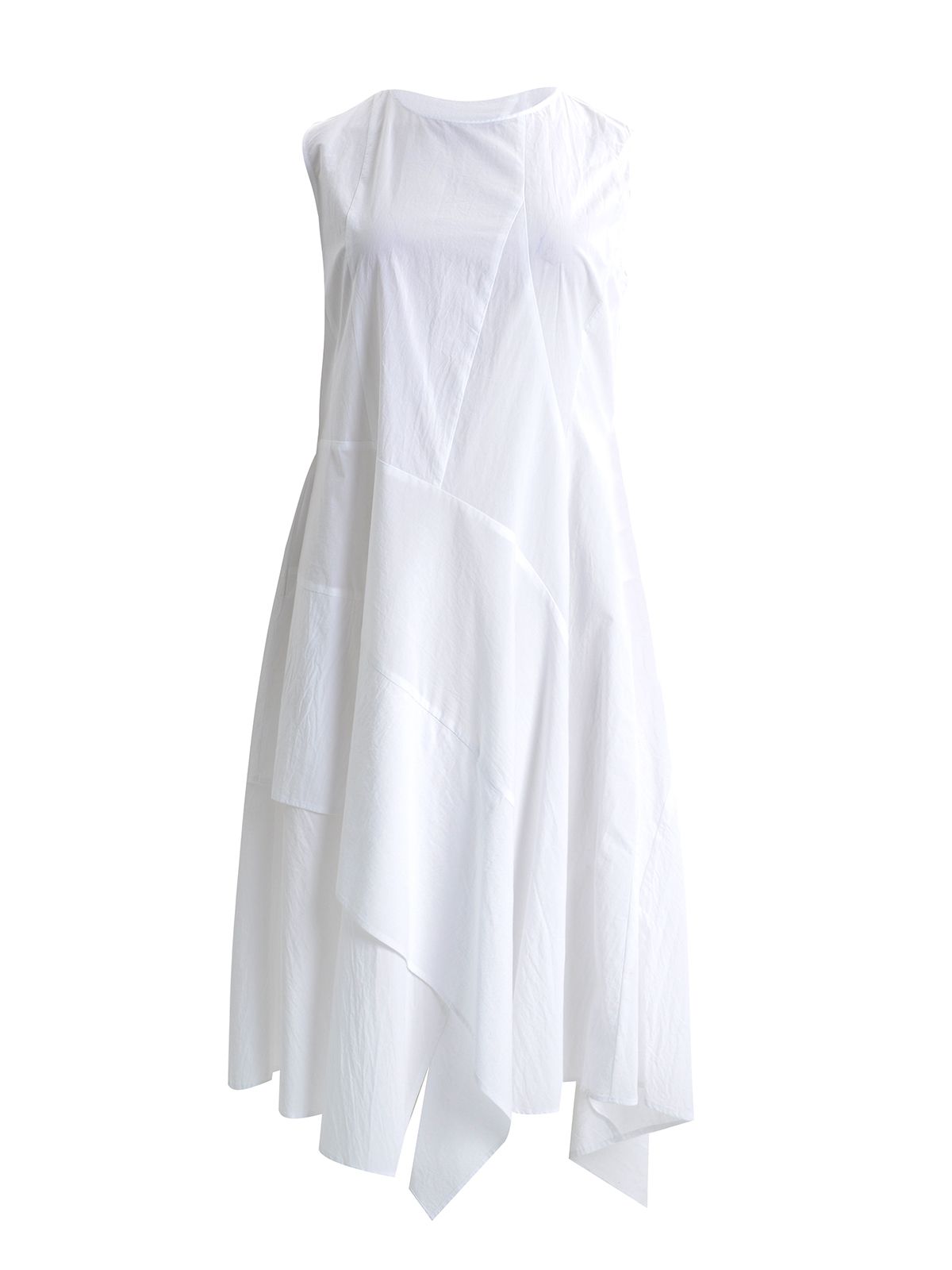 Asymmetric sleeveless cotton dress