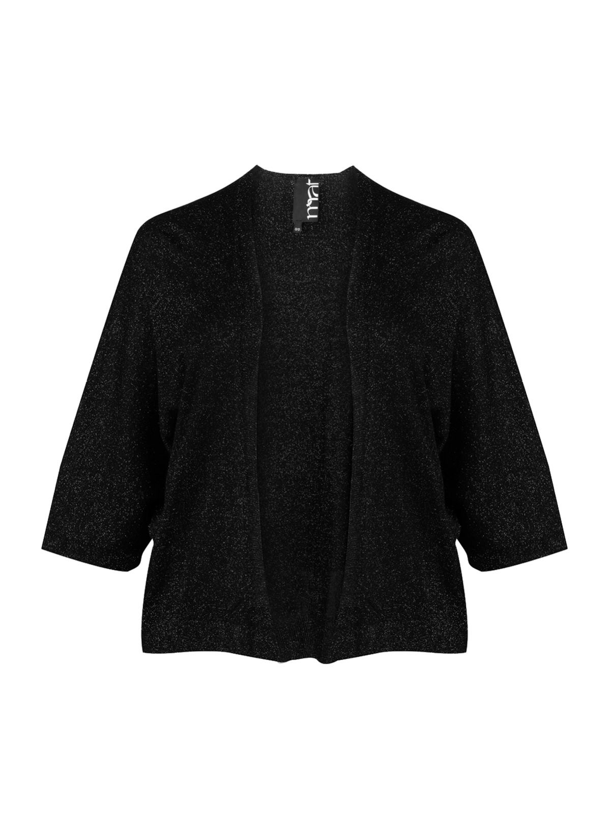 Mat Fashion Basic lurex knit cardigan Black