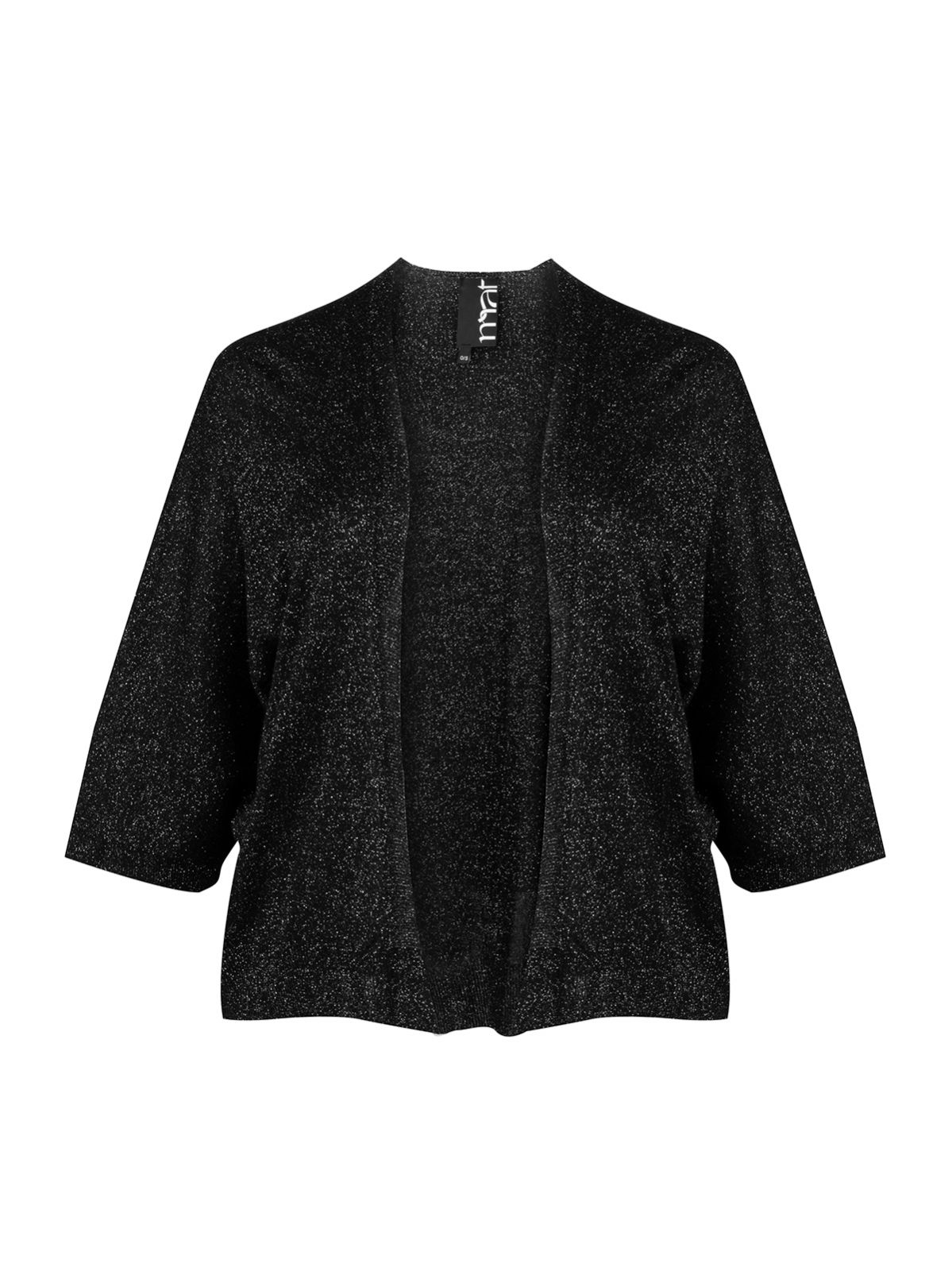 Mat Fashion Basic lurex knit cardigan Black