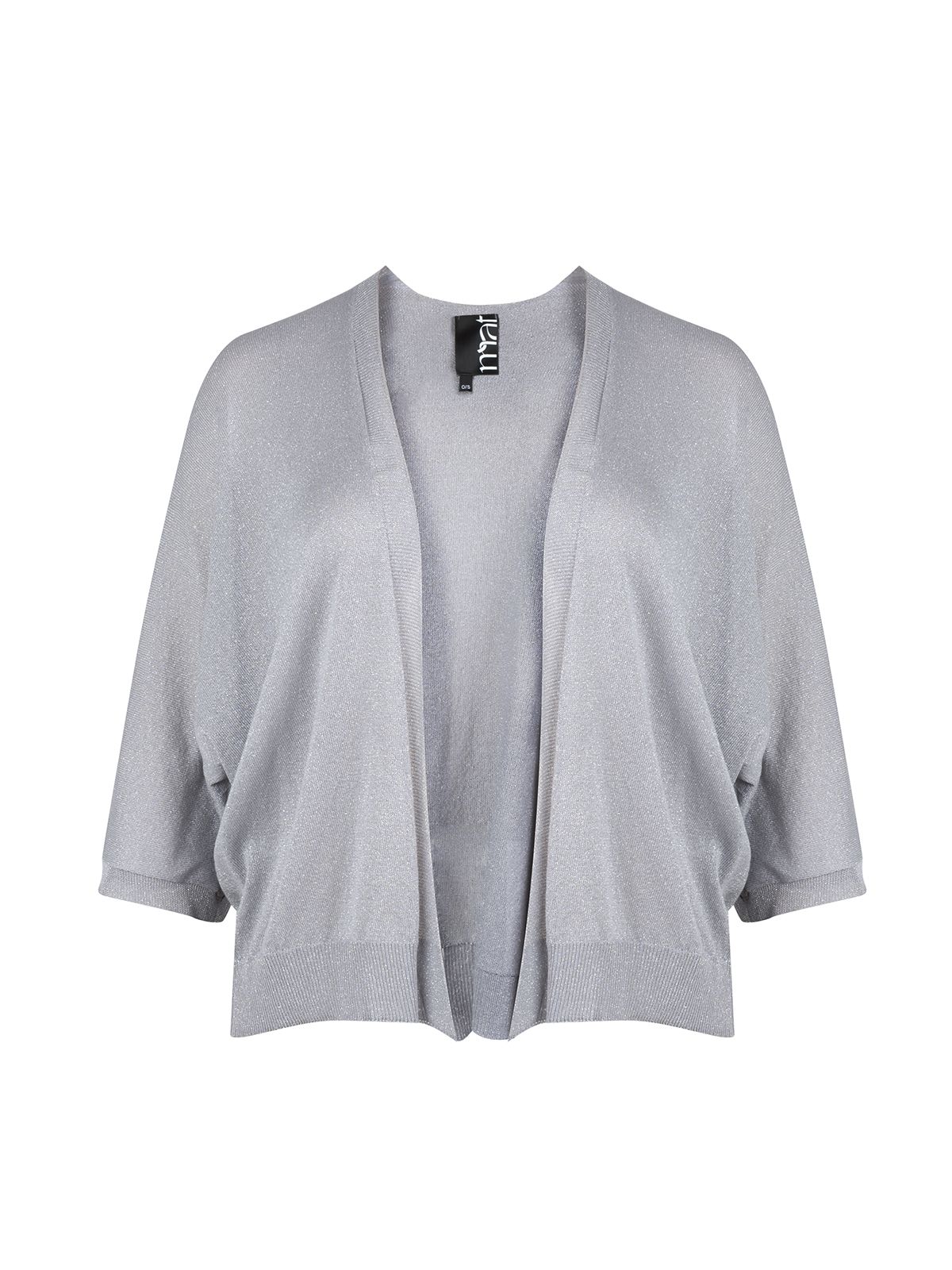 Mat Fashion Basic lurex knit cardigan Silver