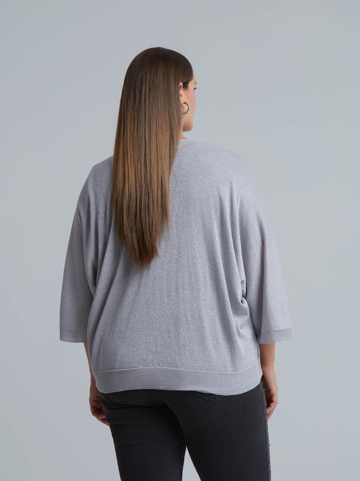 Basic lurex knit cardigan