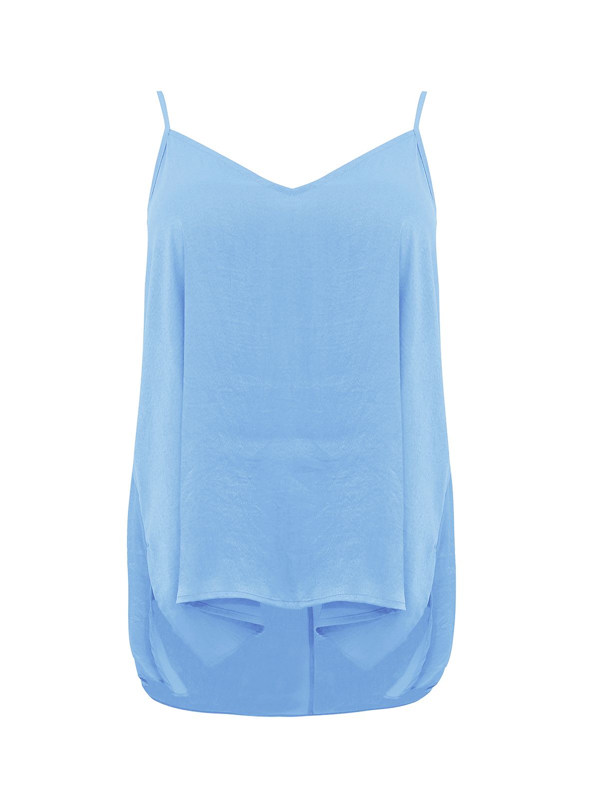 Mat Fashion Basic αμάνικο τοπ σατέν Μπλε