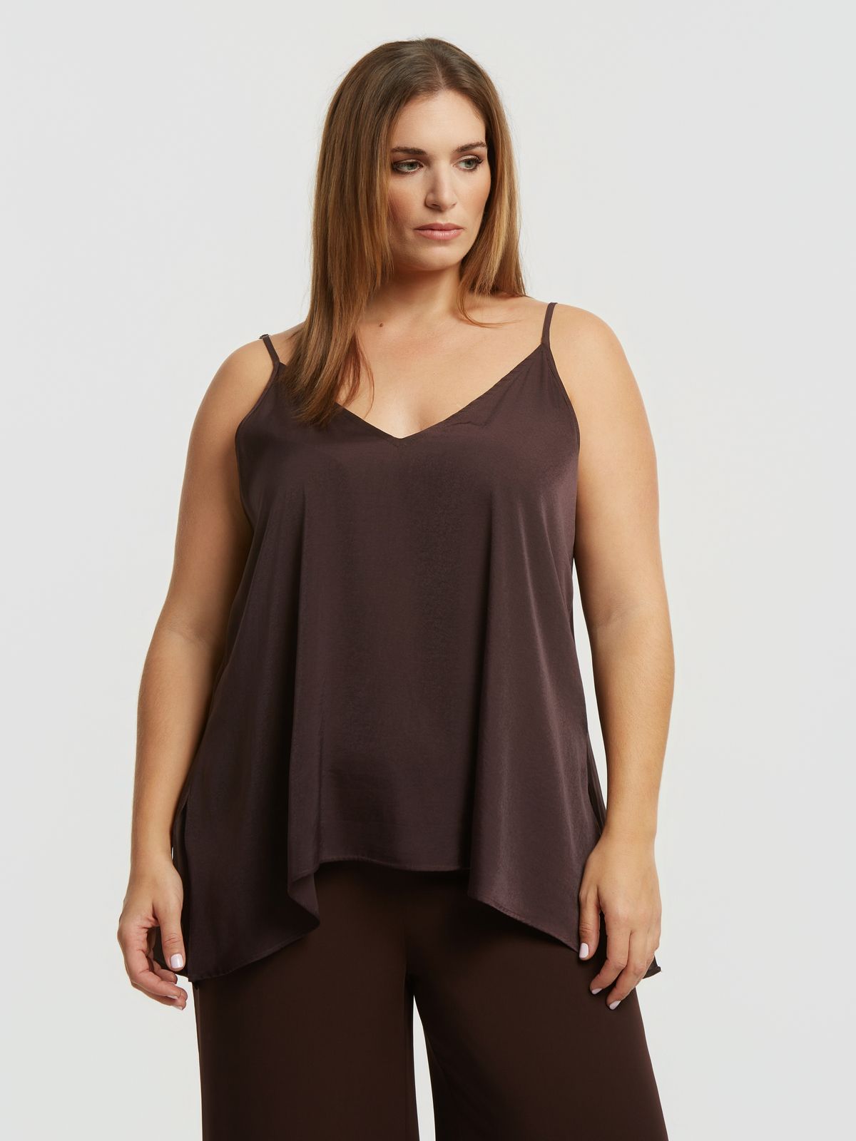 Basic satin cami top | mat fashion