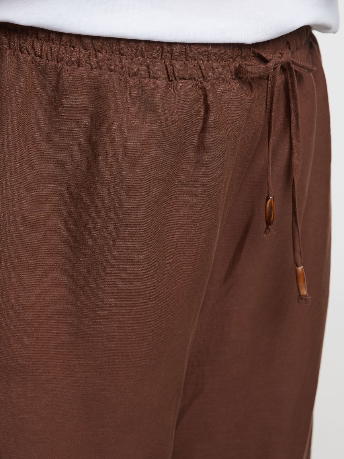 Viscose/linen bermuda shorts with elastic waistband