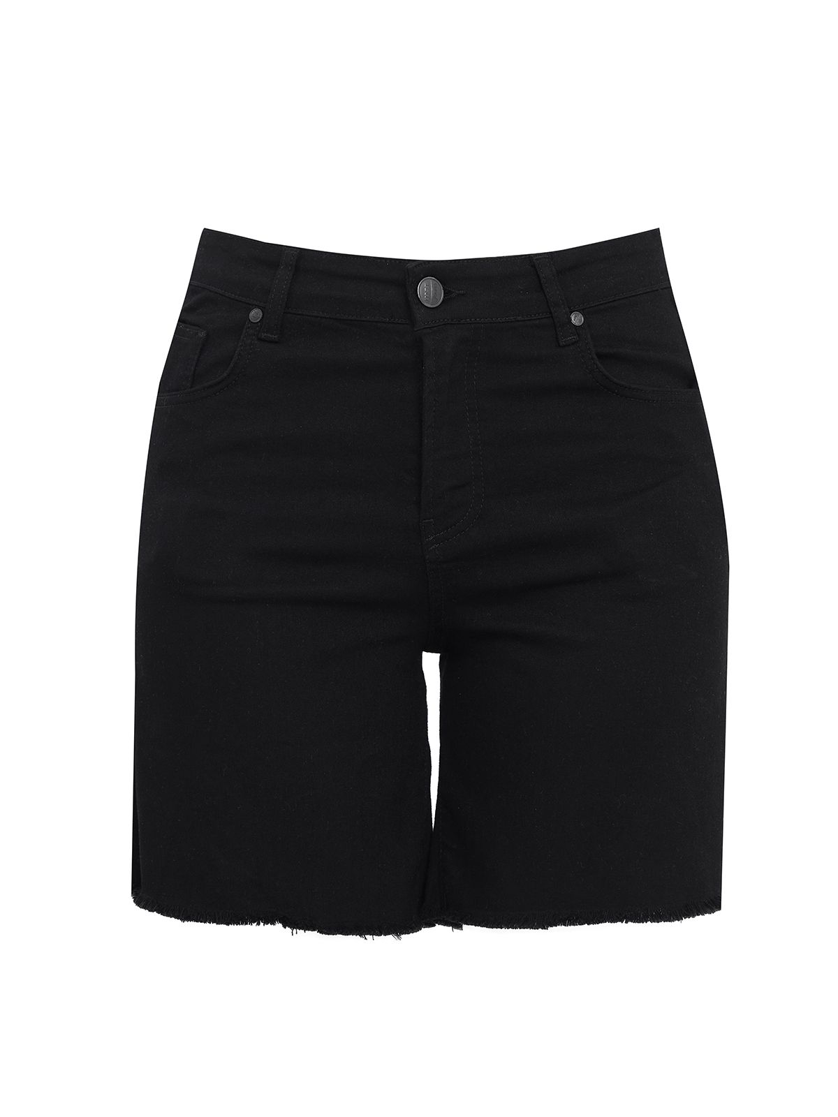 Black denim shorts