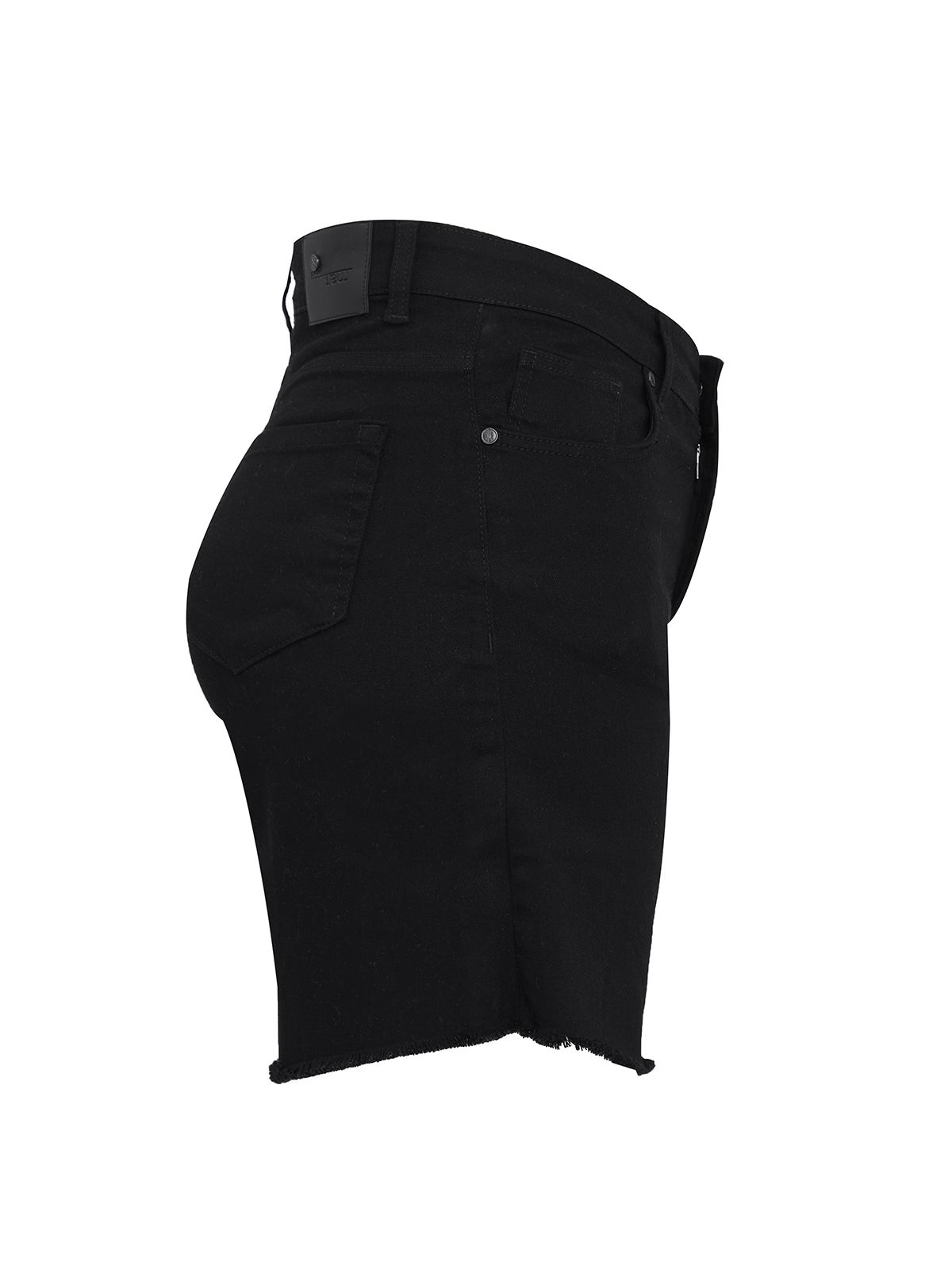 Black denim shorts