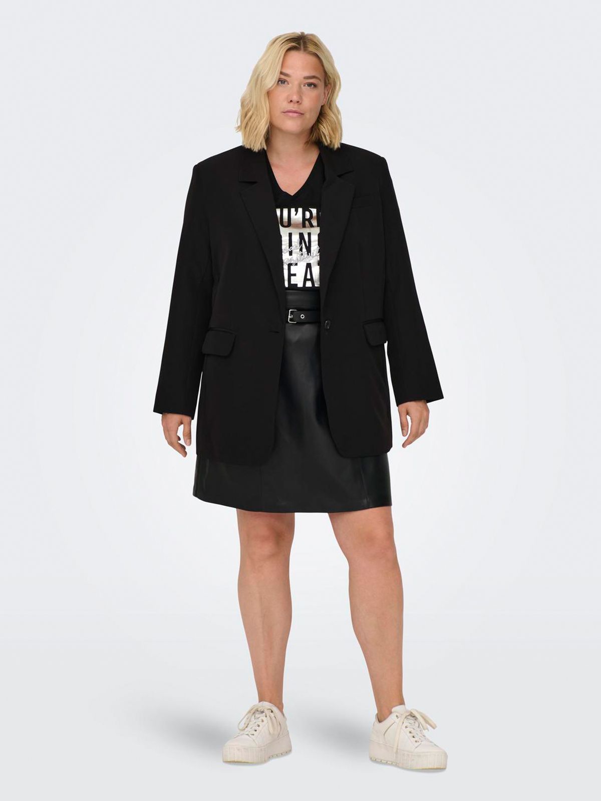 Carlana-berry blazer