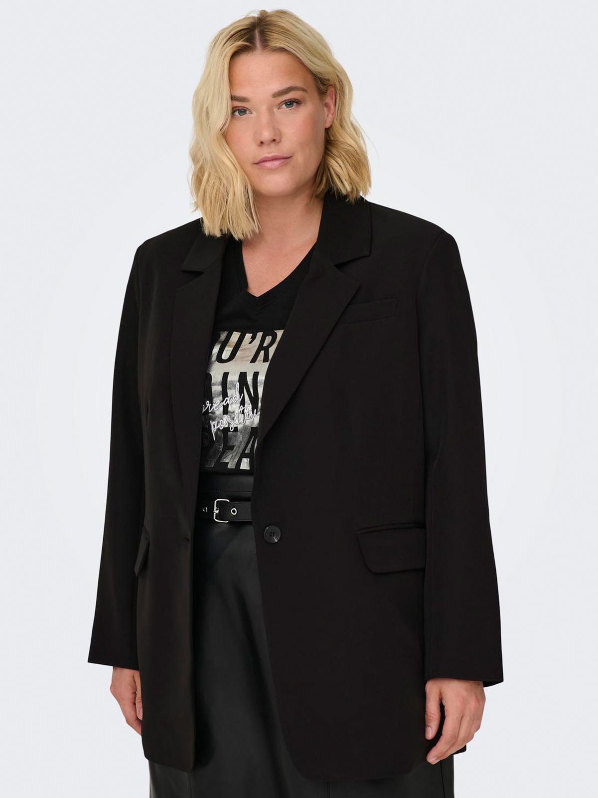Carlana-berry blazer